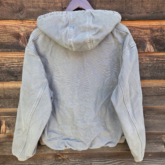Vintage Carhartt Hooded Active Jacket Faded and Rare "Gravel" Grey J140 GVL - Picture 5 of 8